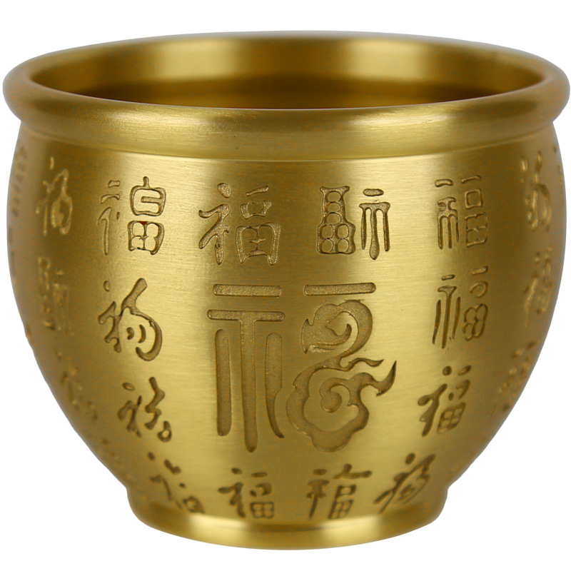 Brass Baifu Pot Pure Brass Cornucopia Brass Rice Pot Desktop New Year Ornaments Copper Ware