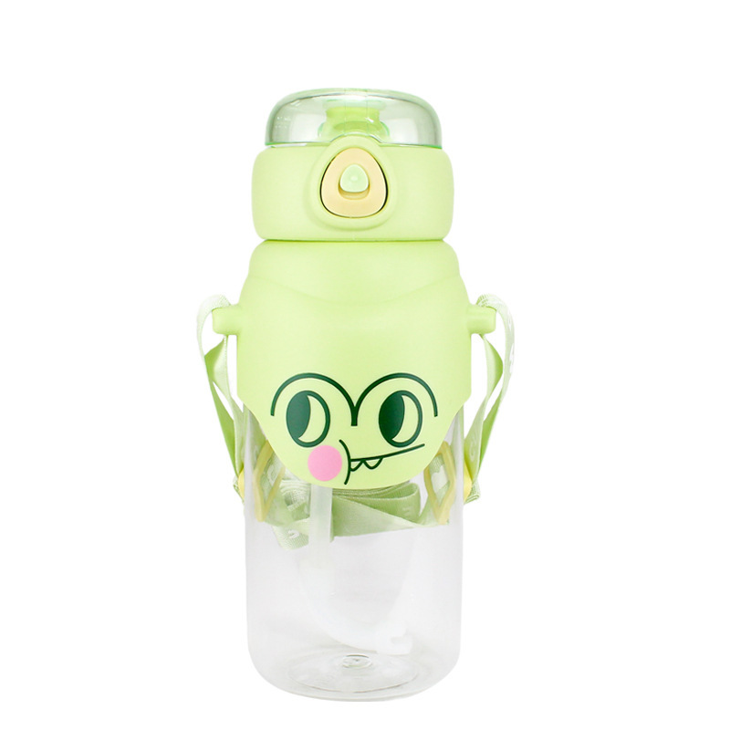 Student Card High-Looking Large Capacity Cup with Straw Children's Direct Drink Sports Bottle Outdoor Portable Lanyard Strap Kettle Gift
