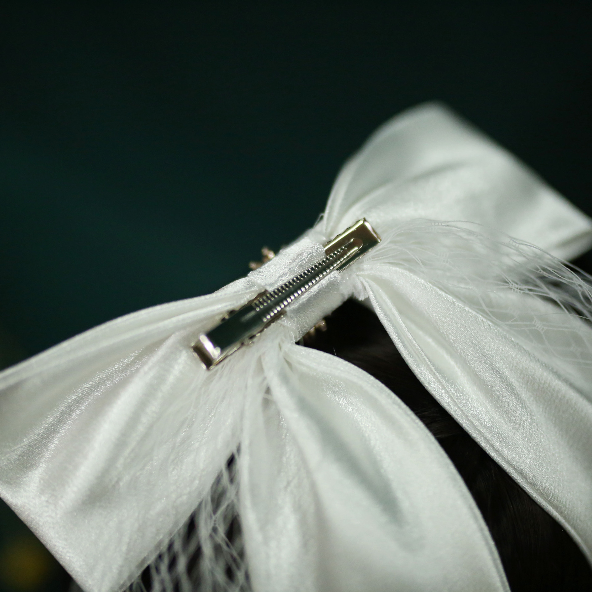 韩式新娘头饰森系仙美缎面发带发饰影楼旅拍白色婚纱配饰