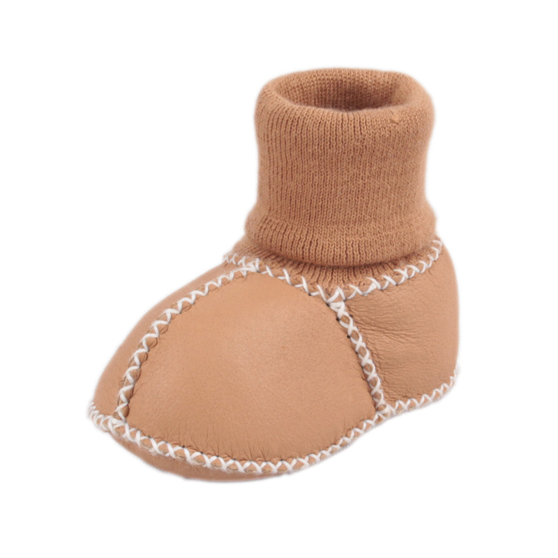 Autumn and Winter 0-1 Years Old Baby Toddler Shoes Soft Bottom Warm Keeping Breathable Sheepskin Fur Integrated Baby's Shoes Room Socks Indoor Shoes 6