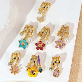 保色不掉色镶嵌锆石提溜流苏隔片隔珠水晶项链手链饰品DIY配件