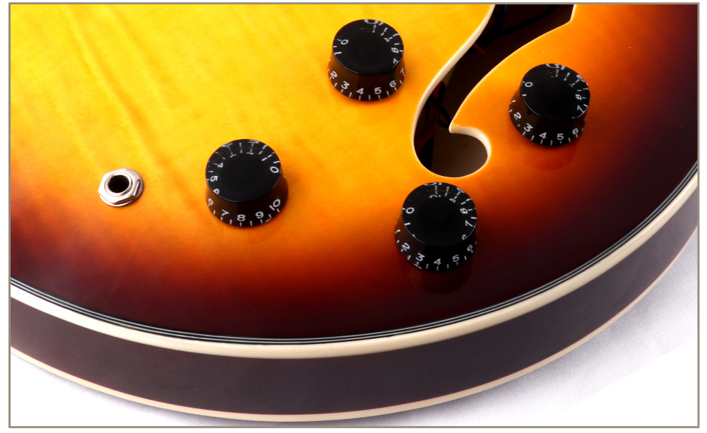 工厂直营 22品爵士双摇电吉他 椴木虎纹贴皮电吉他 可贴牌定制