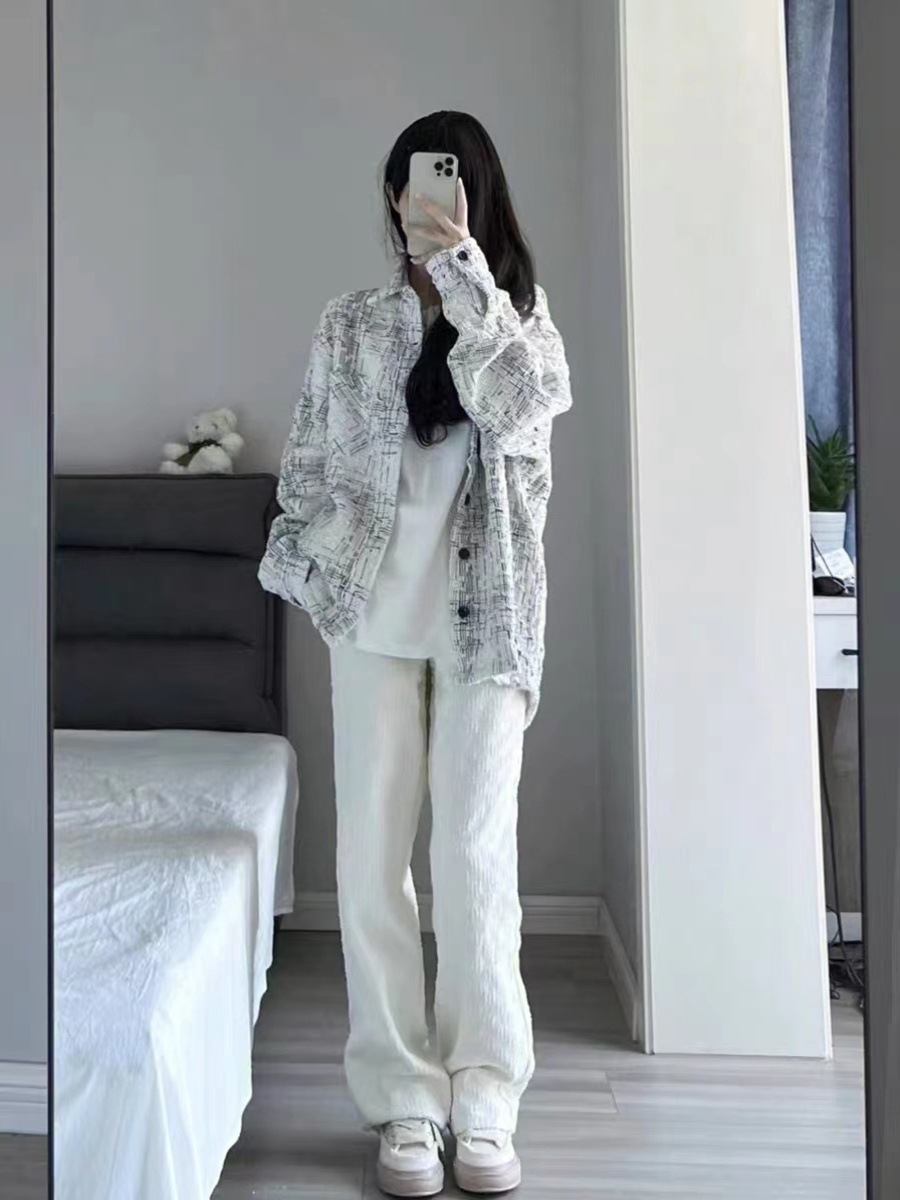 早春酷女孩穿搭港味复古盐系新品感轻熟炸街外套休闲裤两件套装潮