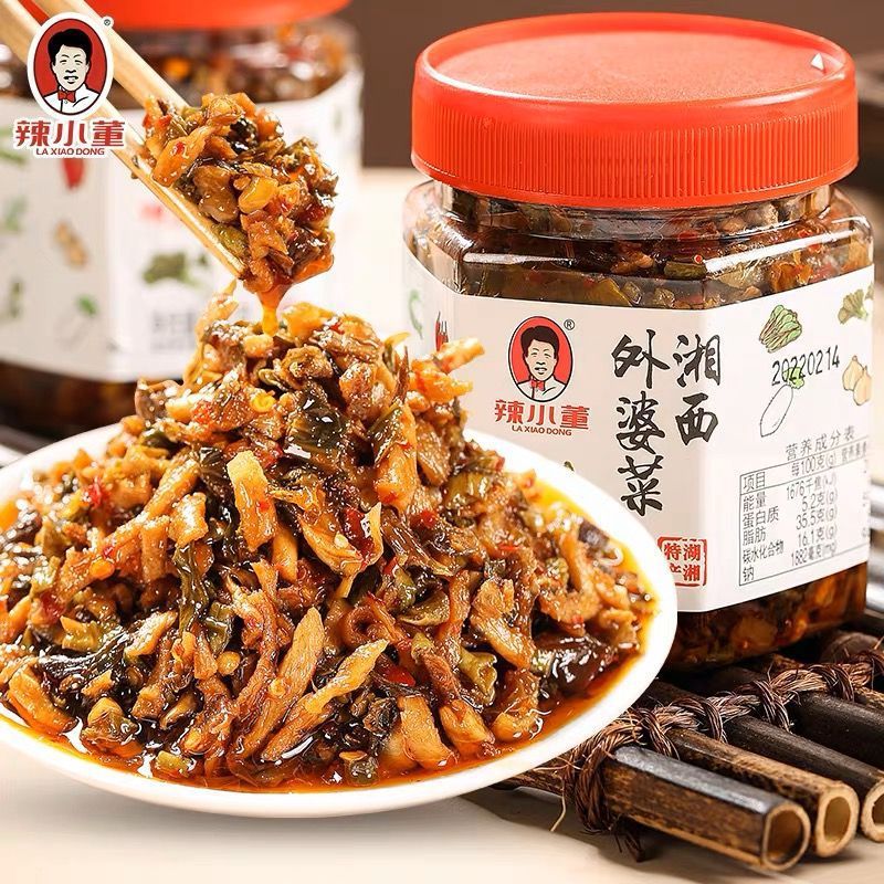 辣小董湘西外婆菜瓶装湖南特产下饭菜咸菜酱菜即食菜香辣跨境电商