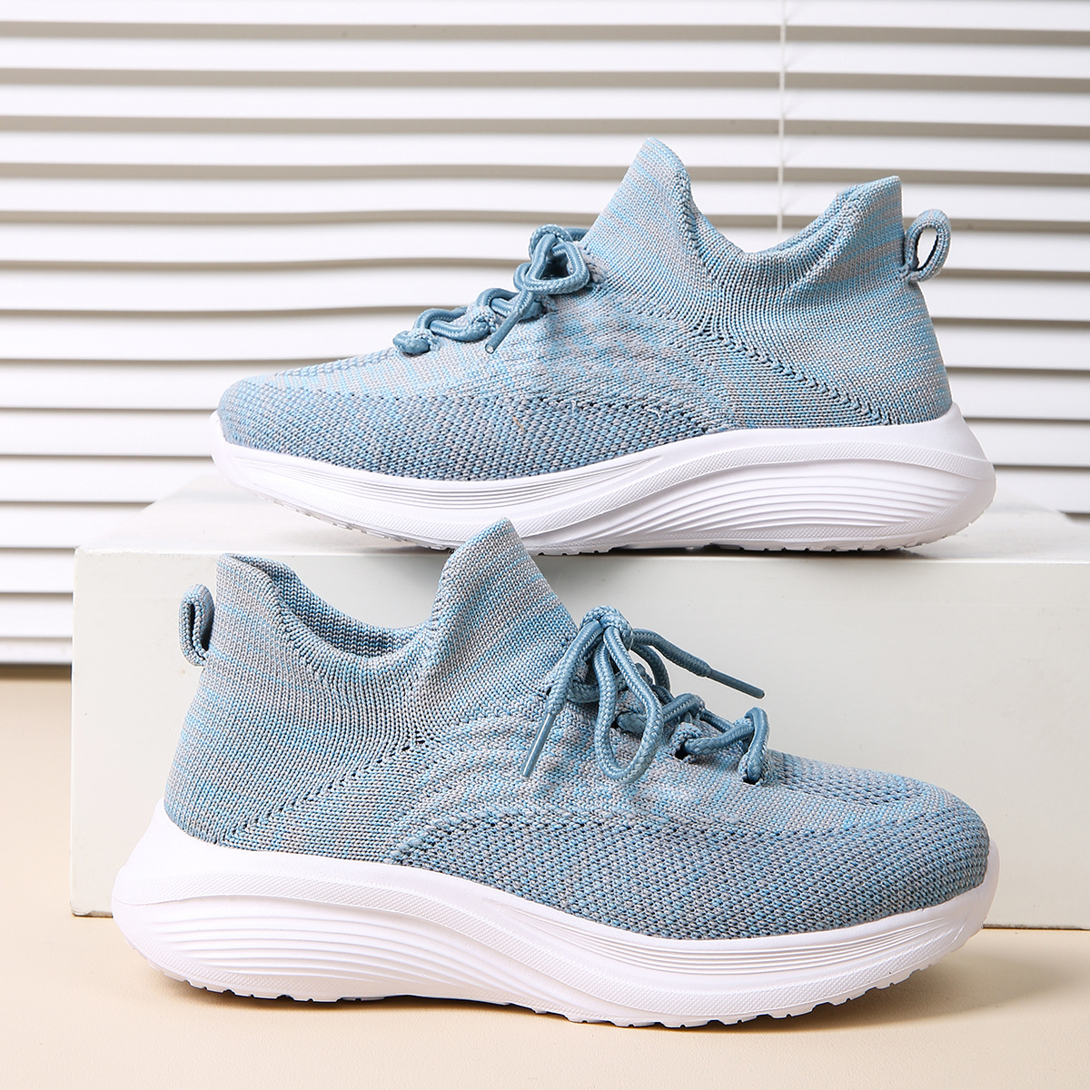 儿童袜子鞋跨境软底高帮男童弹力外贸鞋男女童休闲飞织休闲运动鞋