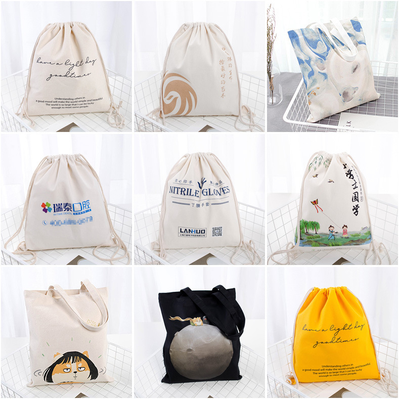 Wholesale Blank Diy Portable Canvas Bag Color Shopping Environmental Friendly Muslin Bag Spot Ins Style Women's Canvas Bag