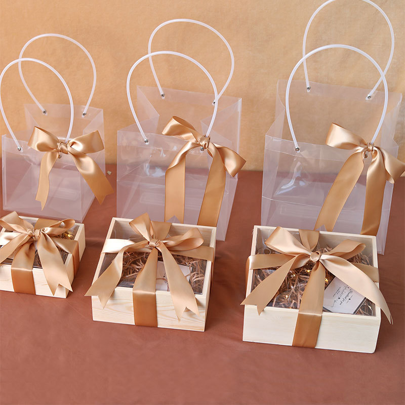 礼物盒ins风礼品盒正方形透明盒木盒伴手礼盒子香水生日礼物包装
