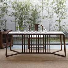 老榆木茶桌中式实木茶道桌  办公室功夫茶桌椅组合 阳台客厅家用