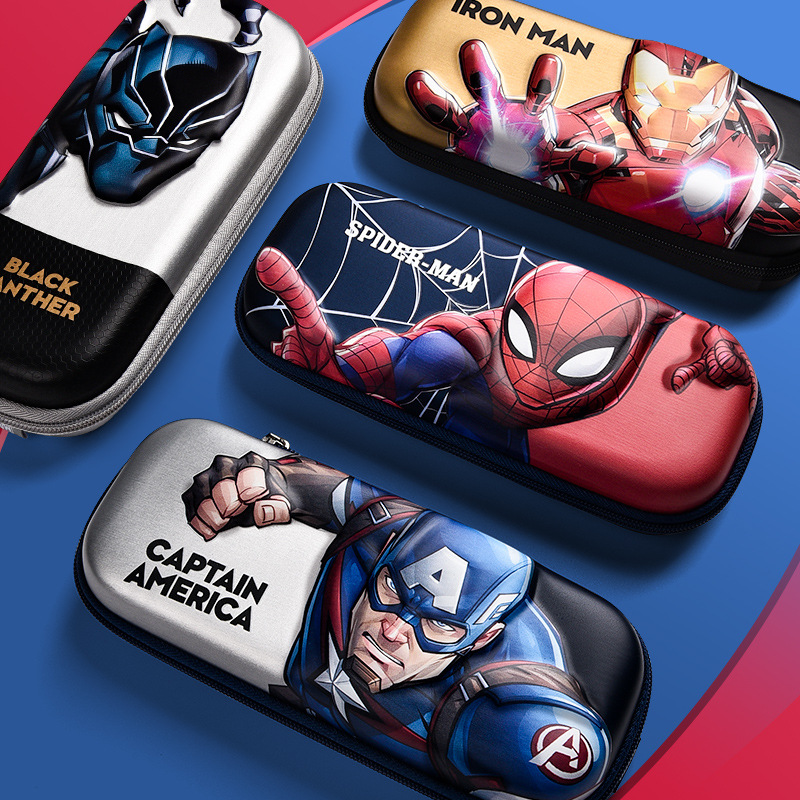 marvel cartoon pencil case good-looking large capacity student double layer stationery case spider-man boys children‘s stationery box