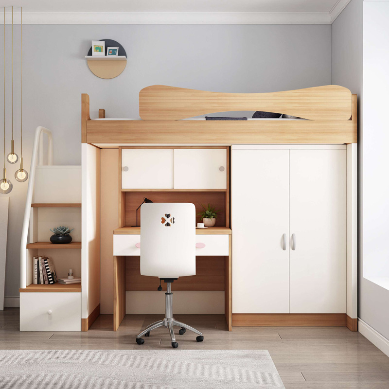 上床下桌家用大人上下铺床交错式上下床双层床高低床小户型多功能