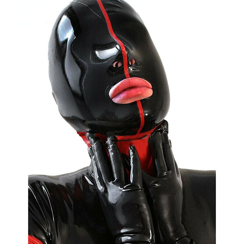 性感乳胶头套 包头窒息面具 美少女面罩 搭配乳胶衣 情趣调教头套