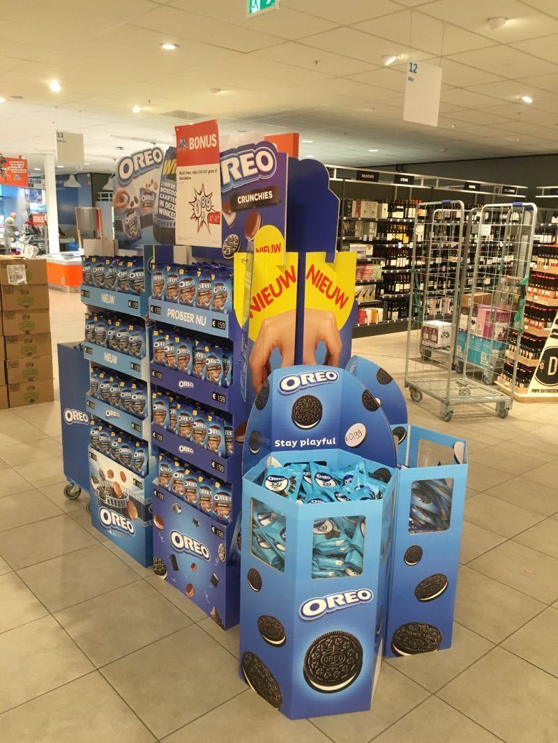 广东源头厂家 年货食品奶粉促销纸堆头定制沃尔玛纸地堆年货陈列