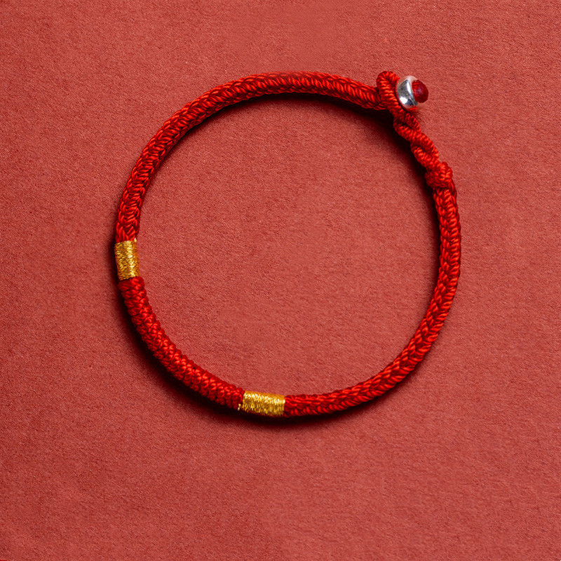 抖音热款红手绳手工编织本命年复古幸运绳红绳手链礼物情侣款