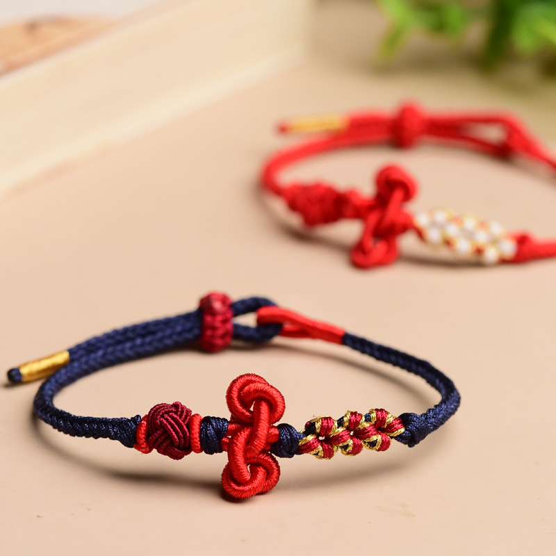 Wenchang Knot Landed Little Red Rope Men's and Women's Examination Postgraduate Entrance Examination Woven Good Luck Gift Bracelet Gift Hand Woven Hand Rope
