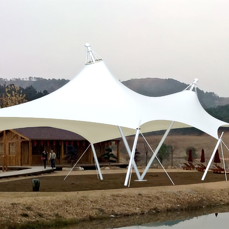 昆山售膜结构景观棚上门安装白色景观蓬张力式膜结构公园景观工程