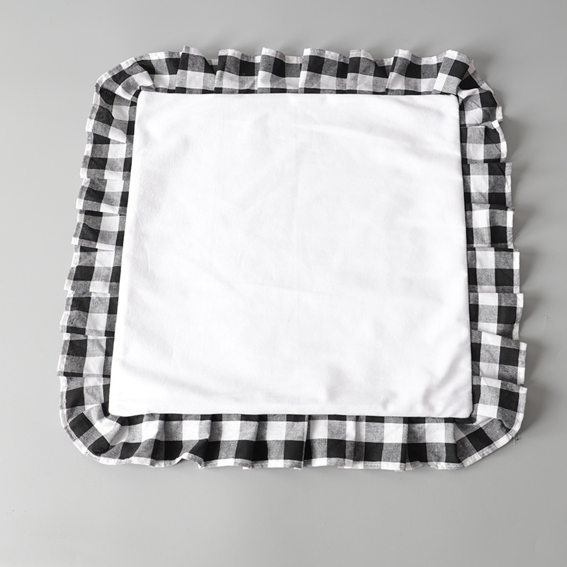 Sublimation Pillow Classic Plaid Blank Sofa Cushion Christmas Linen Pillowcase without Pillow Core Creative DIY