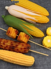 仿真玉米 塑料蔬菜饭店装饰橱柜玉米段模型拍摄道具烤串菜品摆件