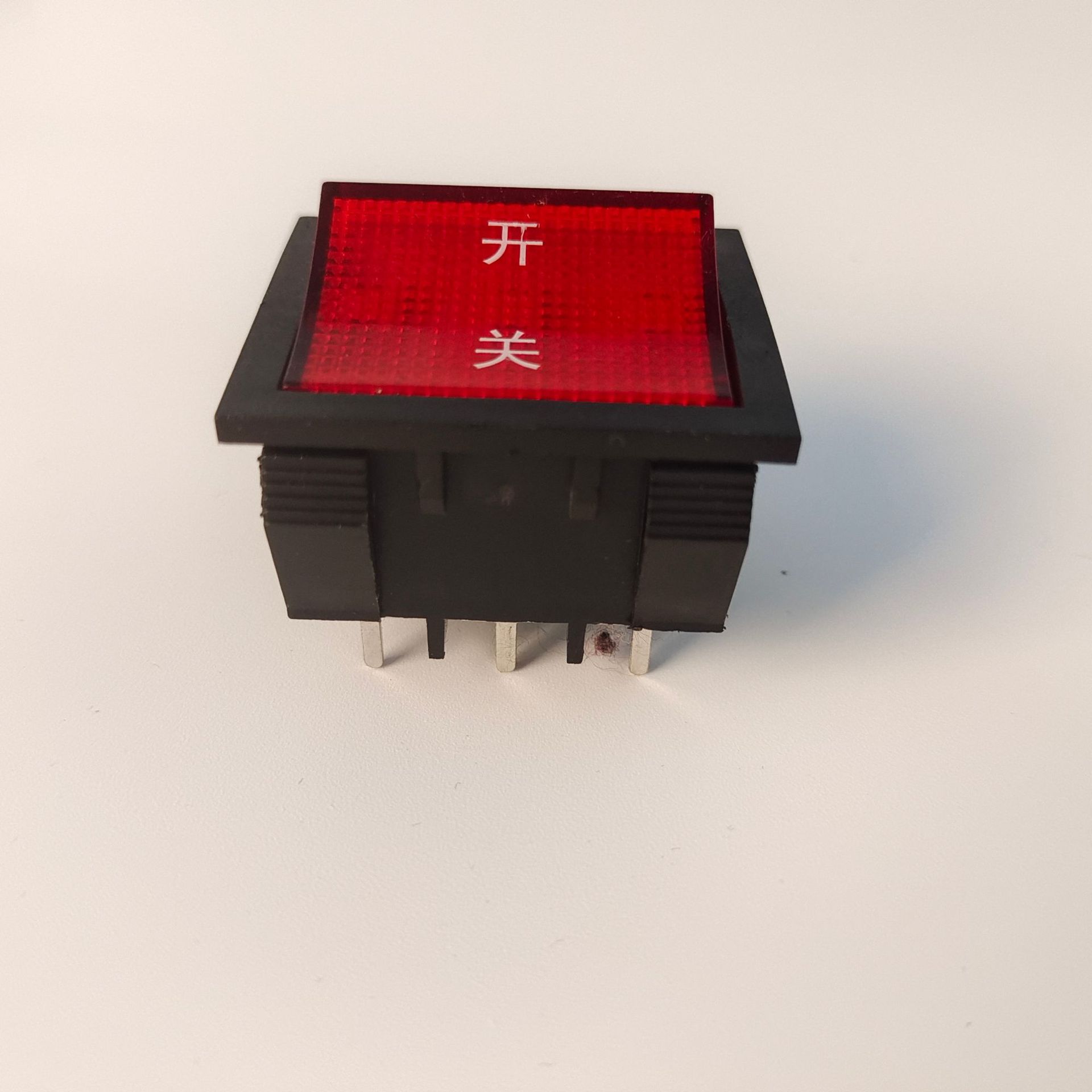 三联带灯船型开关kcd9 3联按键翘板开关白色8脚电源开关 冰箱开关