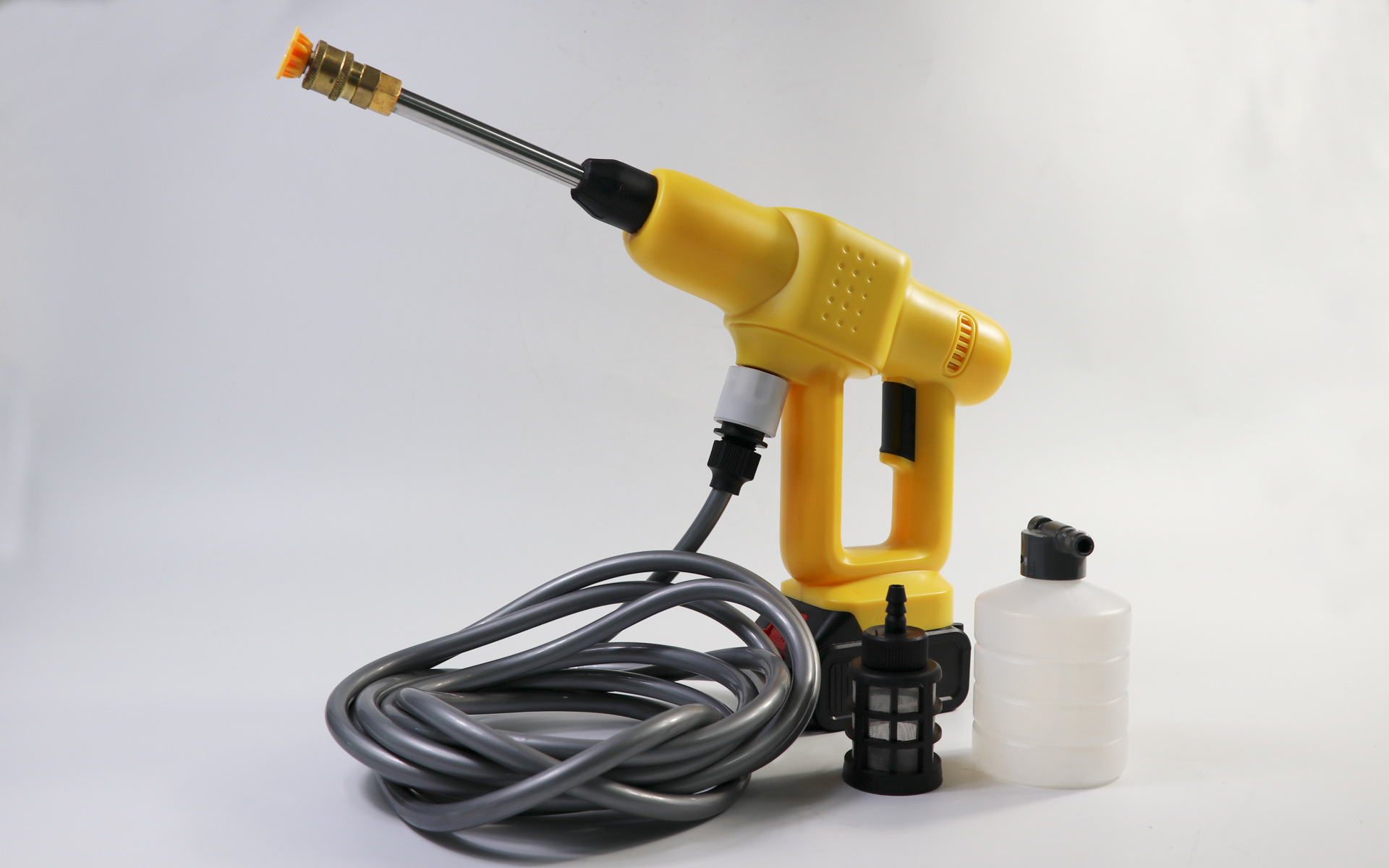 洗车机高压无线锂电水枪12/24v家用全自动清洗机养殖场花房便携式