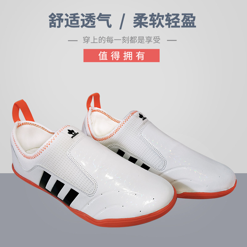 跆拳道道鞋儿童透气武术鞋子室内训练橡胶鞋底防护耐磨运动款软底