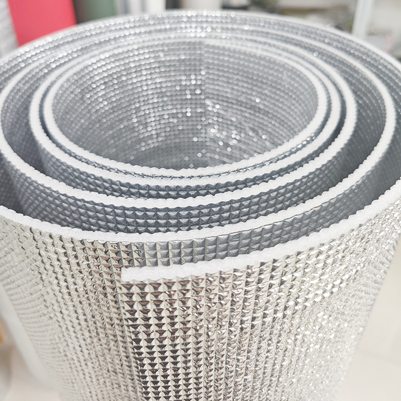 PET镀铝膜珍珠棉双面铝膜EPE方格纹铝箔2mm材料包装隔热保温防潮