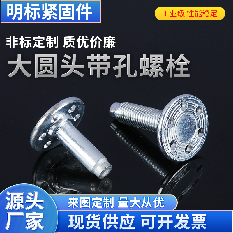 厂家平头带孔吸盘螺丝钉注塑预埋冲孔非标台阶异形螺丝钉M4M5M6M8