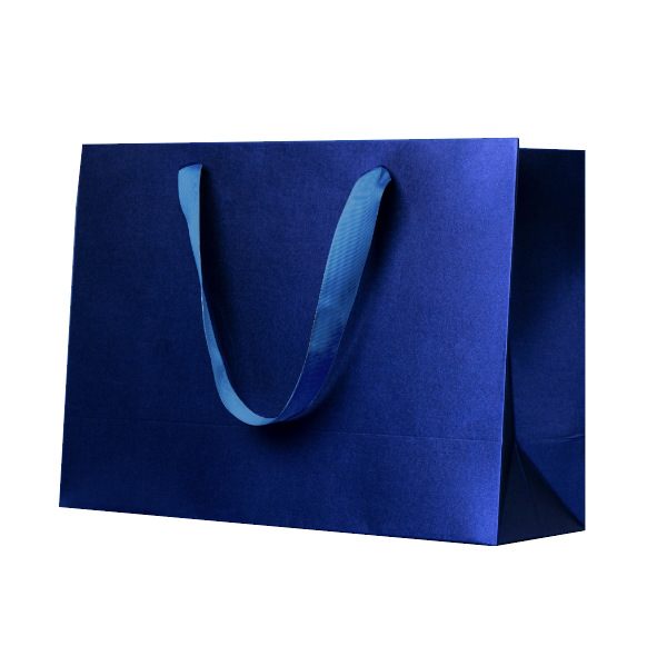 轻奢深蓝色丝绸袋企业商务礼品袋名表包装服装店珠宝手提纸袋