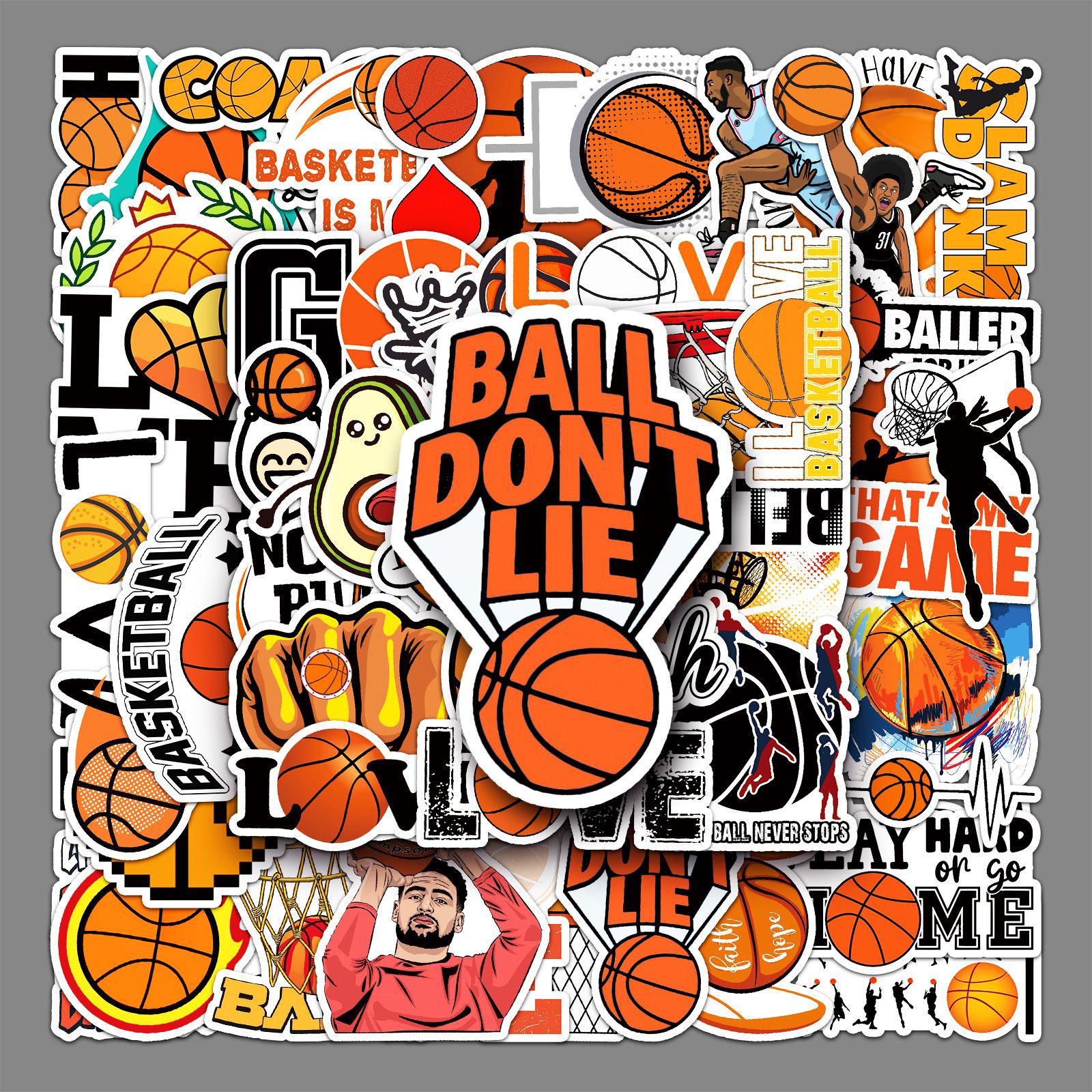 50张篮球体育创意贴纸滑板 行李箱贴纸笔记本电脑汽车摩托车装饰