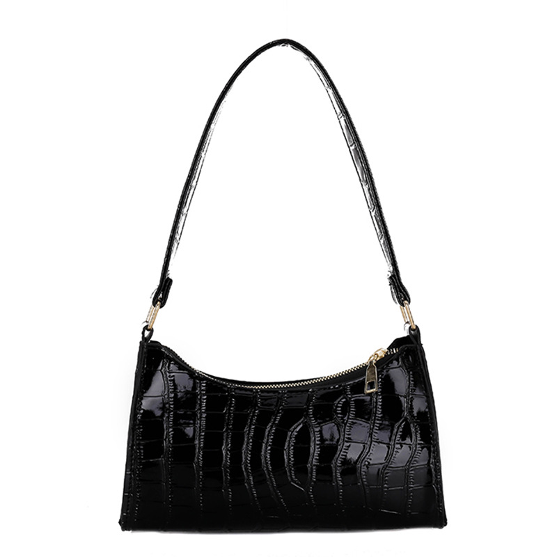 Cross-Border European and American Retro Shoulder Bag 2022 New Stylish Good Texture Pu Crocodile Pattern Underarm Bag Street Trendy Bags