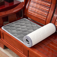 红木沙发垫四季通用素色加厚防滑毛绒坐垫老中式座椅垫连体长椅垫