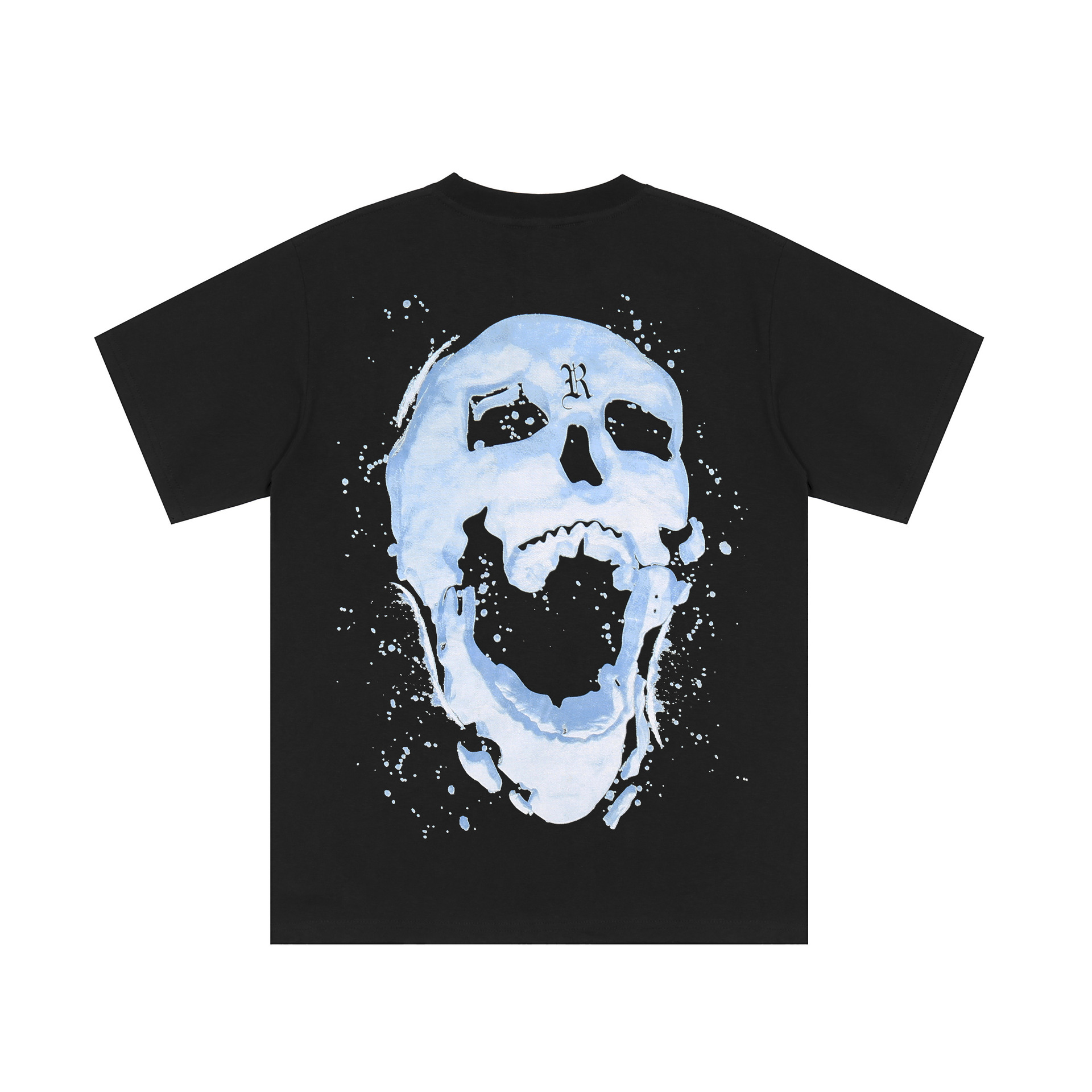 男装货源欧美街头revenge字母设计骷髅头嘻哈短袖t恤男ins宽松t恤