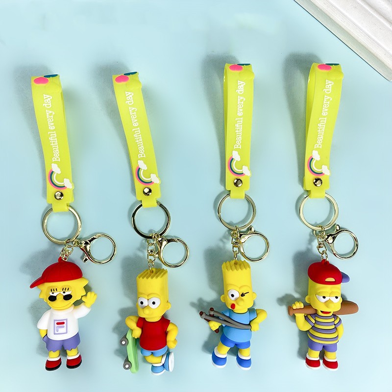 Creative Cartoon Simpson Keychain Outdoor Sports Bart Key Chain The Simpsons Men's and Women's Handbags Pendant
