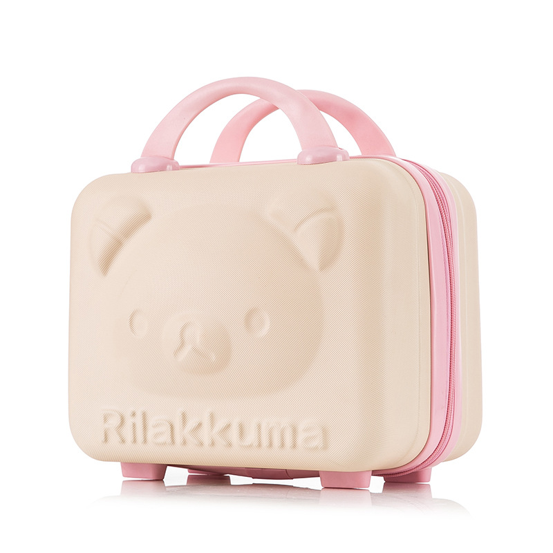 Suitcase Makeup Small Box Bag 14-Inch Cute Cartoon 3d Bear Password Suitcase Lightweight Mini Storage Box Female