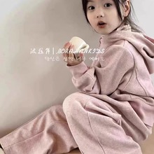 加绒套装韩国童装女童运动套装2023新款洋气儿童秋装两件套中大童