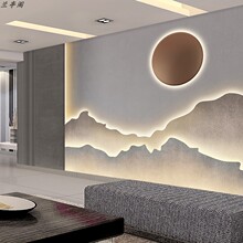 新中式山水电视背景墙壁纸现代简约客厅墙纸立体壁画影视装饰墙布