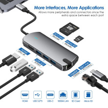 八合一usb3.0高速hub多功能集线器分线器type-c笔记本扩展坞