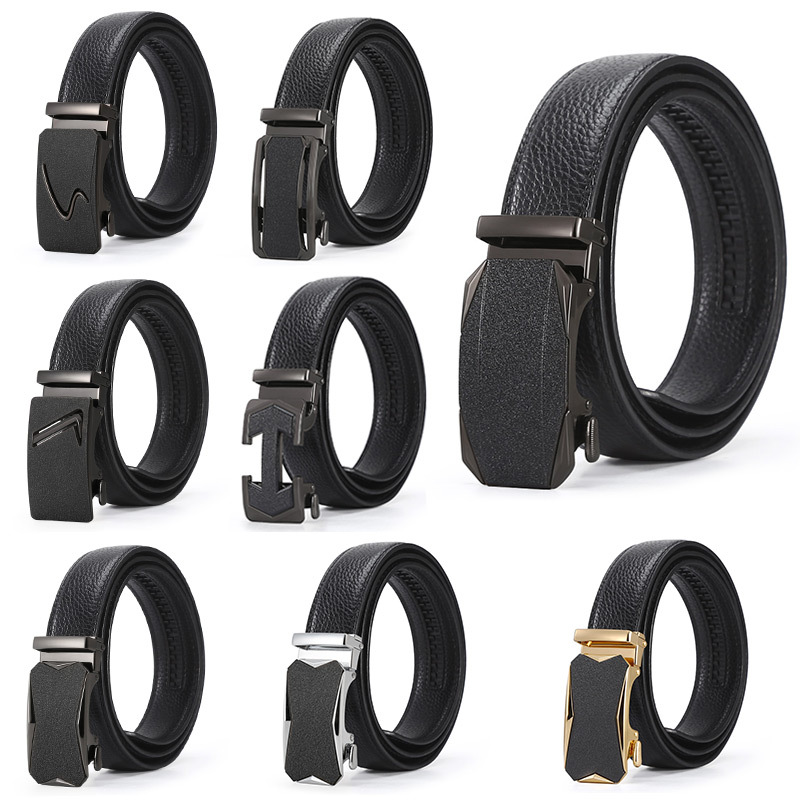 belt men‘s automatic buckle cowhide belt men‘s business casual all-match young and middle-aged leather pant belt in stock wholesale