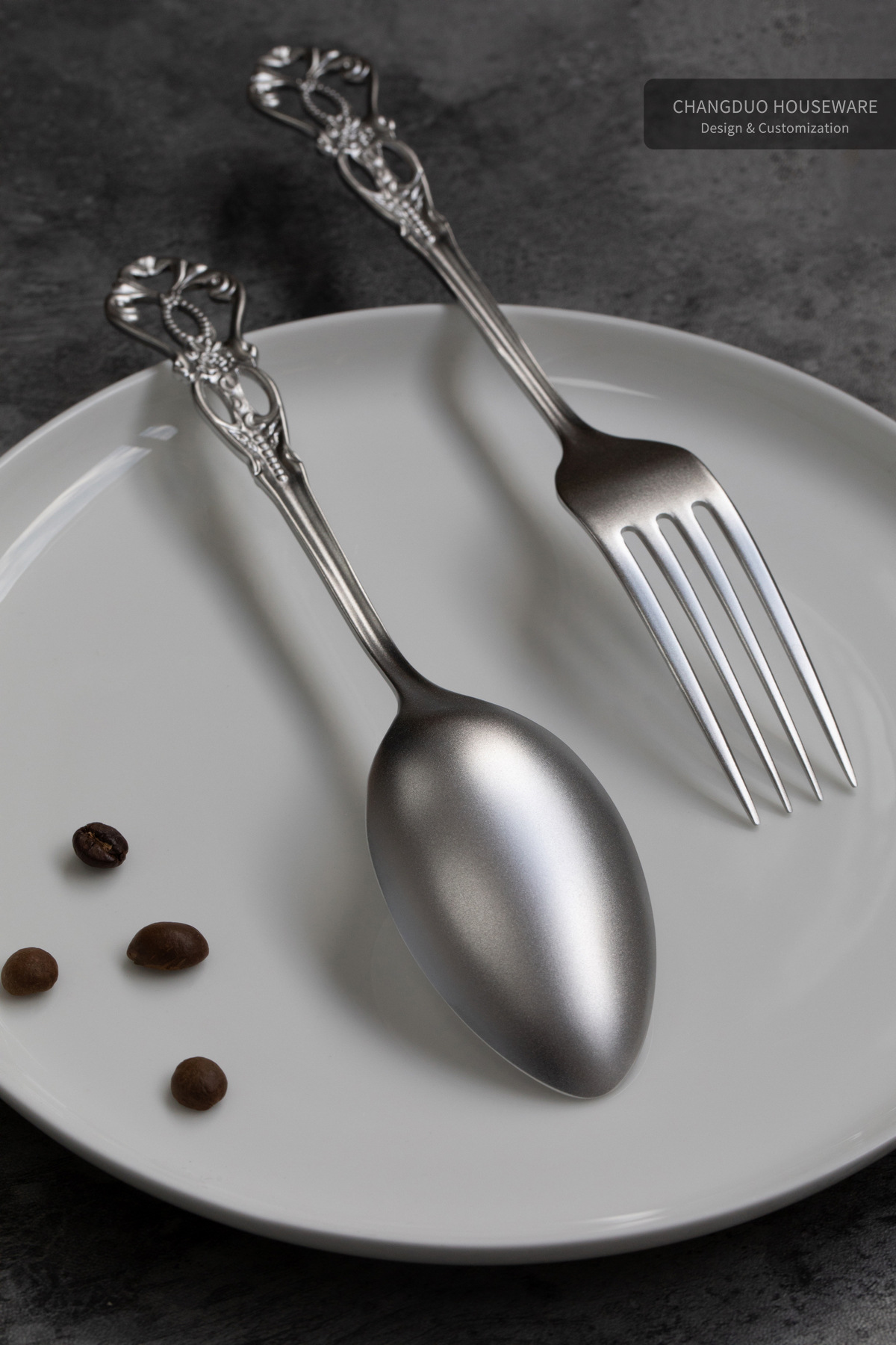 哑光雪花欧式ins雕花西餐刀叉勺子304不锈钢金属餐具餐厅酒店用品
