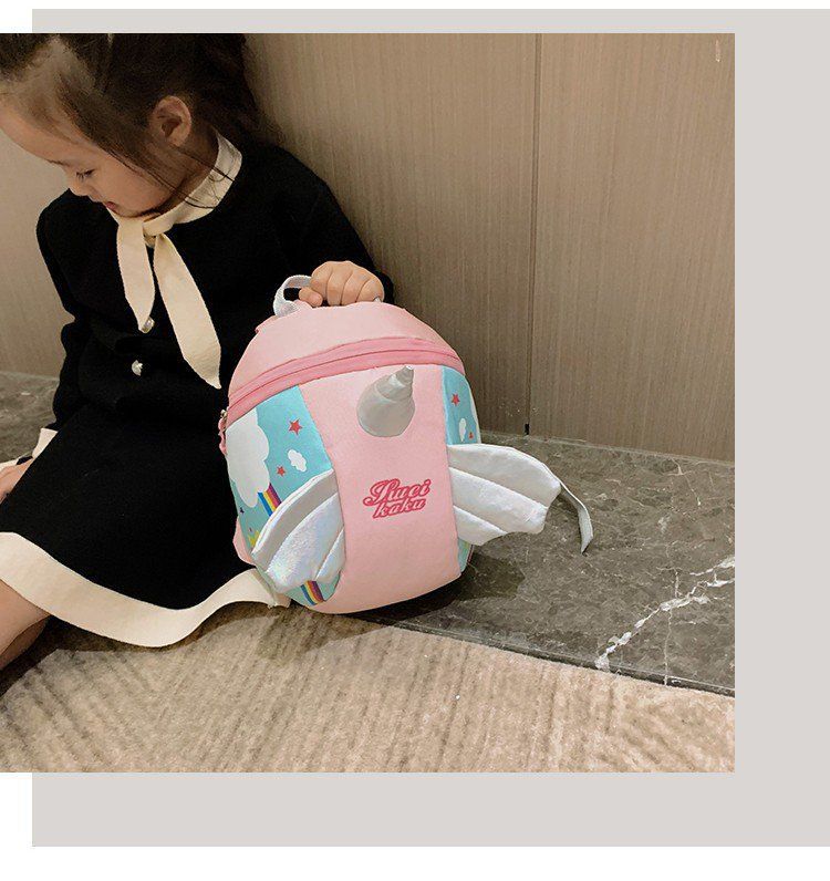 Children's Bags New Baby Anti-Lost Bag 1-3 Years Old Boys and Girls Kindergarten Backpack Cartoon Hand Holding Rope Backpack