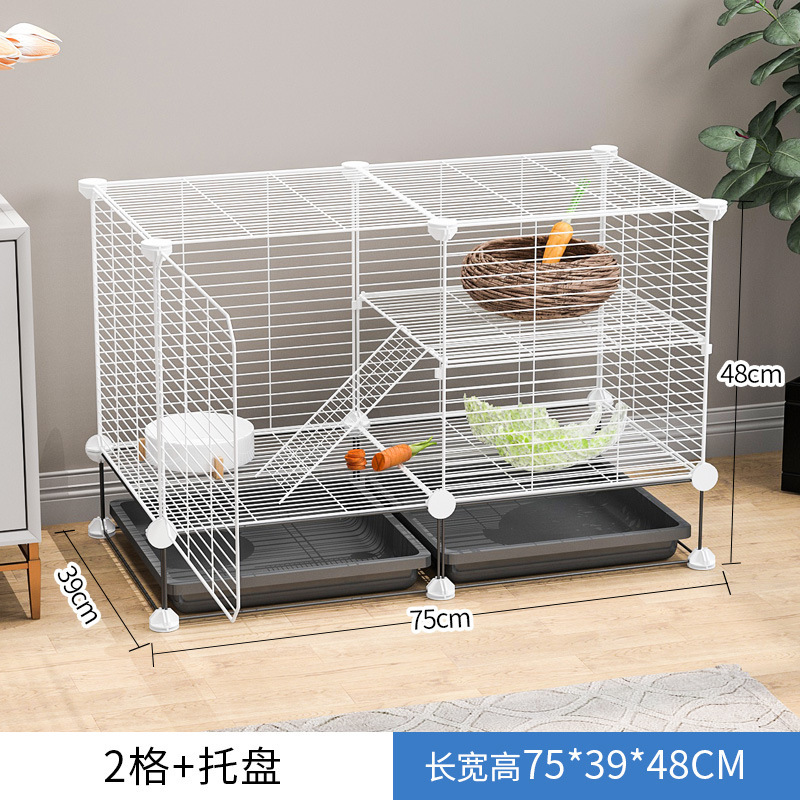 Rabbit Cage Household Indoor Rabbit Nest with Toilet Automatic Manure Cleaning House Breeding Cage Extra Large Clearance Rabbit Cage Pet