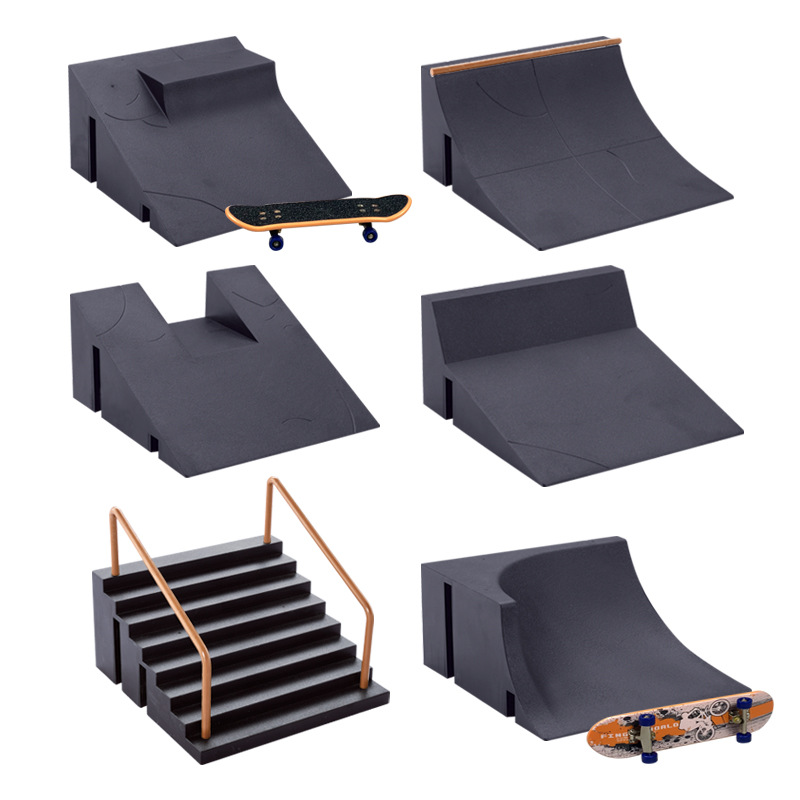 跨境爆款 合金手指滑板台场地组合6款场景道具新奇特儿童玩具套装-阿
