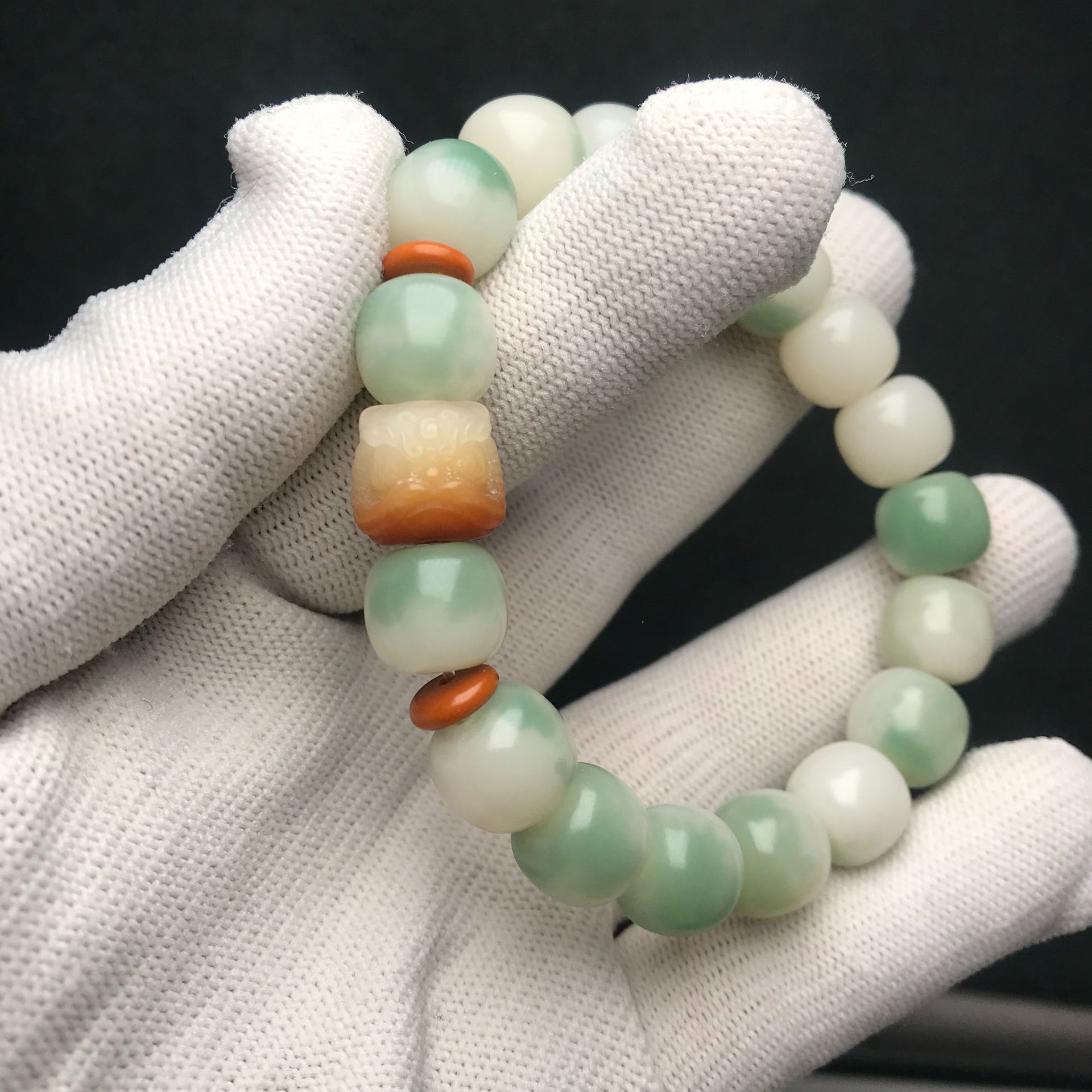 High-Profile Figure Bodhi Bracelet Green Cloud Sea Green Floating Caramel Xingshi Cheese Collectables-Autograph Rosary Charcoal Pliable Temperament