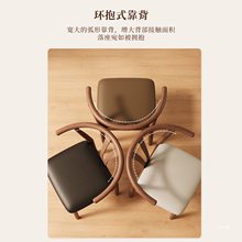 靠背椅子家用餐椅现代简约餐桌牛角椅餐厅凳子铁艺仿实木茶椅商用