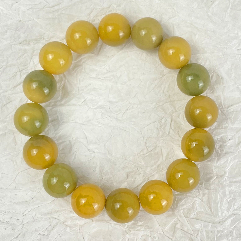 Little Lime White Jade Bodhi Bracelet Women's Pliable Temperament Bodhi Root Bodhi Seed Crafts Buddha Beads Rosary Hand Toy Bracelet