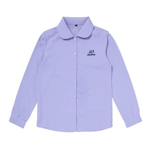 2022新款 泰国校服学院风长款衬衫制服校供衬衫女紫色女款翻领
