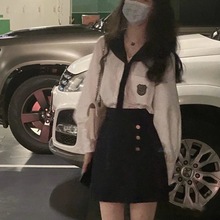 JK套装女春夏学院风新款学生韩式制服洋气闺蜜长袖衬衫短裙两件套