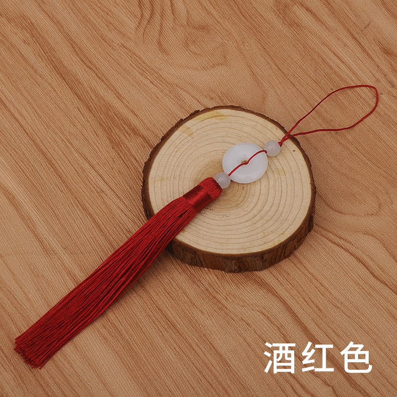 New Imitation White Jade Peace Buckle Tassel Chinese Knot Tassel Pendant Pillow Pendant Cheongsam Hanfu Overlapping-Weight Tassel