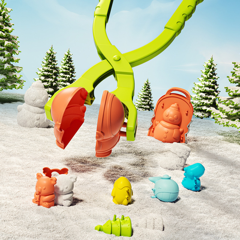 儿童雪球玩具套装小鸭子模具夹子玩雪工具雪地打雪仗堆雪人神器