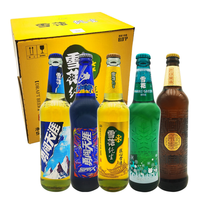 雪花啤酒 superx 勇闯天涯 匠心营造 纯生玻璃瓶500ml*12瓶装整箱