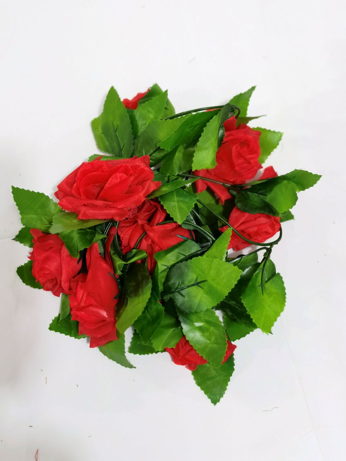 Artificial Flower Rattan Fake Flower Rose Vine Green Leaf Plant Photography Props Plastic Fake Flower Wedding Home Decoration